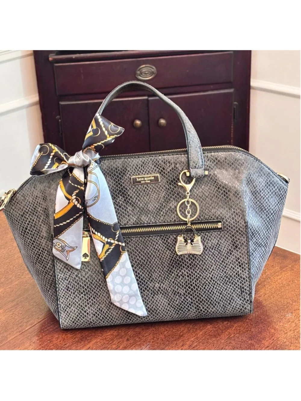 KATE SPADE NY PARLIAMENT SQUARE SAVANNAH CROSSBODY FEATURING SNAKE PRINT DESIGN